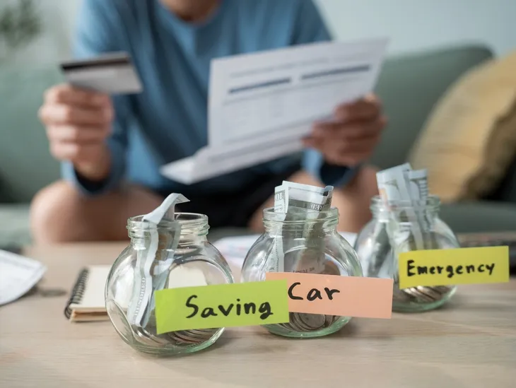 Person anxious about financial security, savings, job instability and future planning