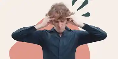Person overwhelmed by overthinking, rumination and unhelpful negative thought patterns